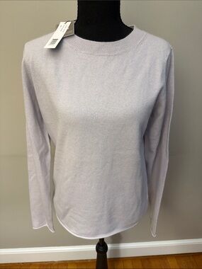 inCashmere NWT 100% Baby Cashmere Crewneck Sweater Mist Grey Large